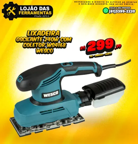 Lixadeira Oscilante 240W com Coletor Ws4168 Wesco