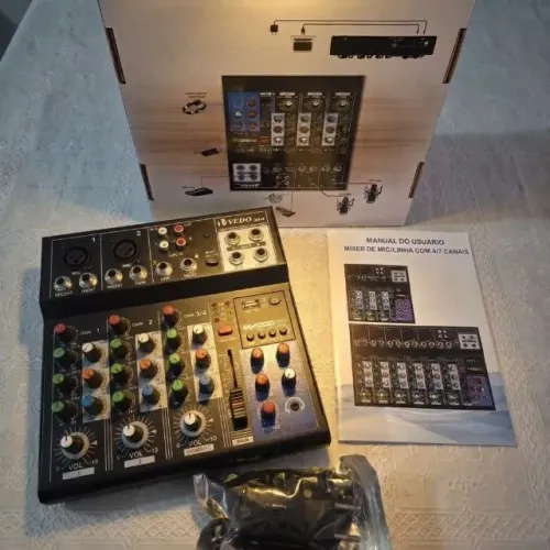 Mesas de Som 4 Canais 48v+ Usb/type C