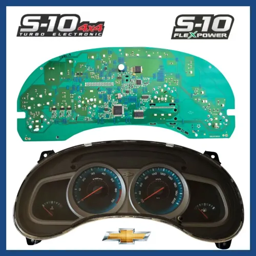 Placa do Painel de Instrumentos S10 Diesel Flex Fundo Azul 2009 2010 2011