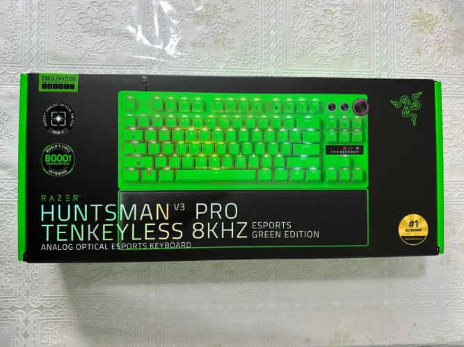 Teclado Gamer Razer Huntsman v3 PRO TKL 8KHZ, Esports Green Edition (LACRADO) 