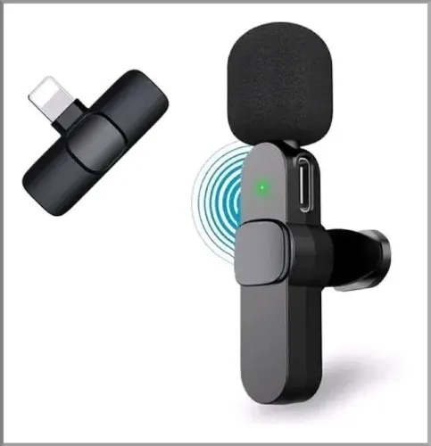 Microfone Sem Fio Plug And Play para iPhone Modelo K9 Novo