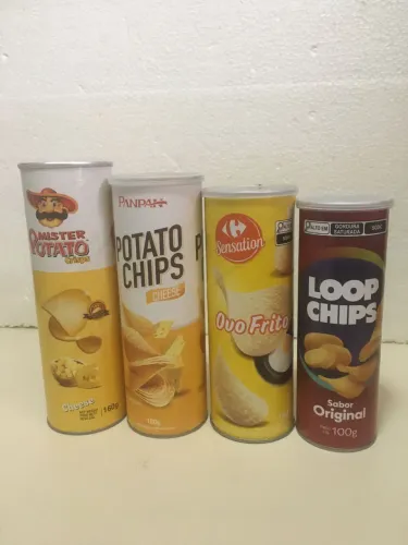 Latas importadas de batata vazia coleção
