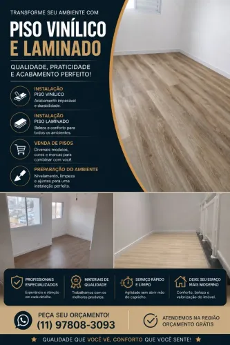Instalação de piso vinilico e laminado 