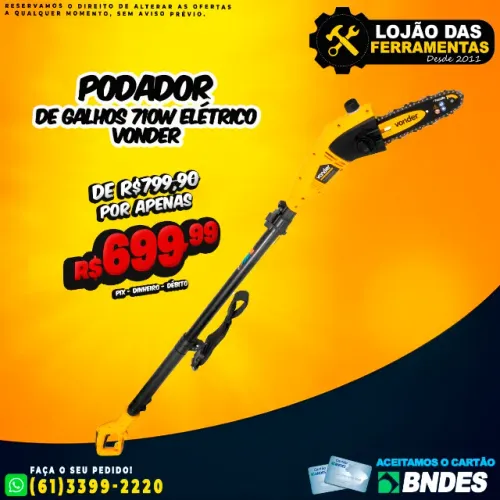 Podador de Galhos 710w Elétrico Vonder
