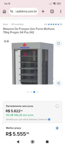 Máquina de assar frango