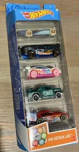 Cartela 5 Carrinhos Hot Wheels Hw Design Lab Gtn34 Mattel Original Lacrado