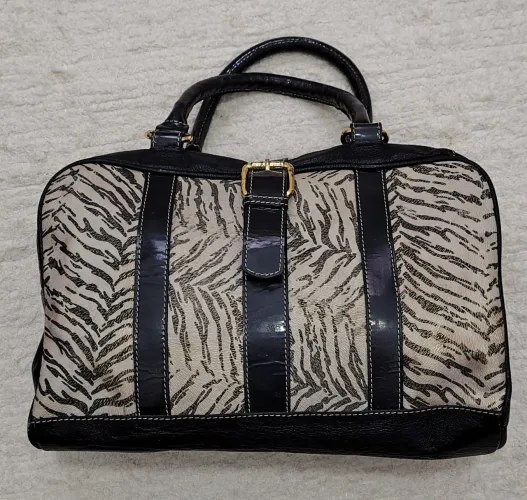 Bolsa de Couro Legítimo Zebra - Loja Ferni