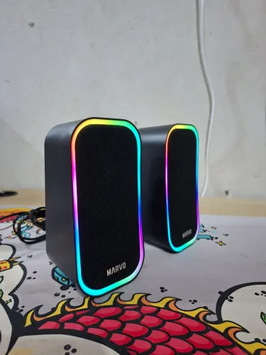 Caixa de som Marvo SG-285 RGB preta
