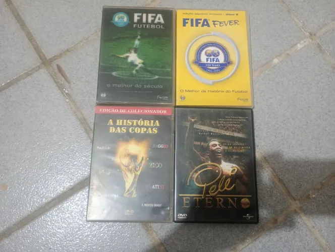 Coleção com 4 Dvds Futebol/Copas/Filme Pelé/Fifa
