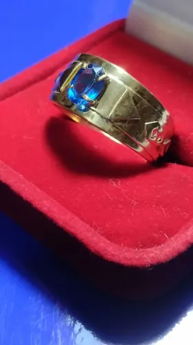 Anel Ouro 18 Kilates Maciço 10.10 Gramas Pedra Zircônia