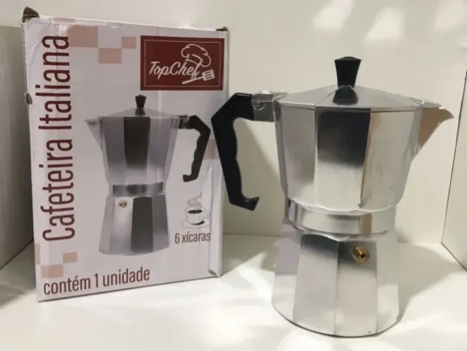 Cafeteira Italiana Premium 6 Xícaras De Alumínio - NOVA