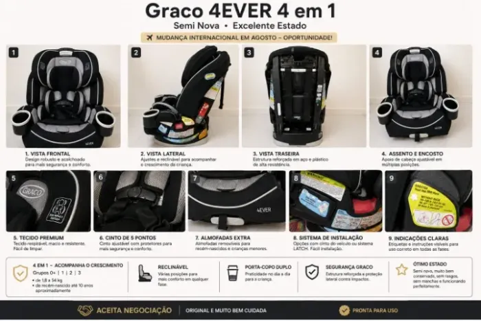 Cadeira Graco 4Ever 4 em 1 Original | Excelente Estado