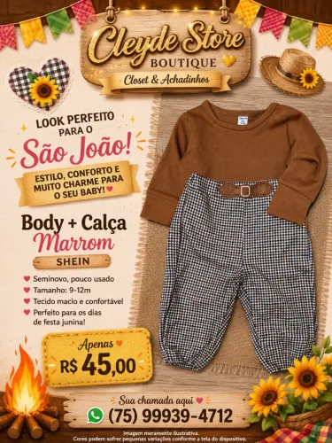 Body+calça Marron da Shein