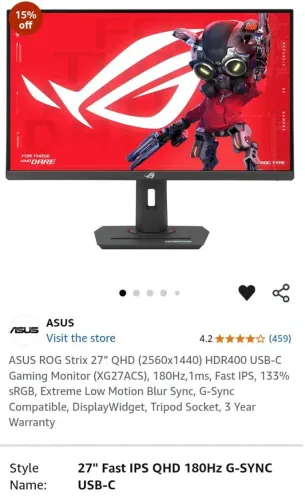 Monitor gamer asus Rog strix 