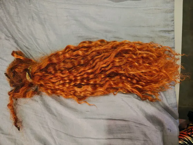 Cabelo humano ondulado ruivo