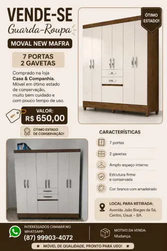 Guarda-roupas 7 portas 2 gavetas