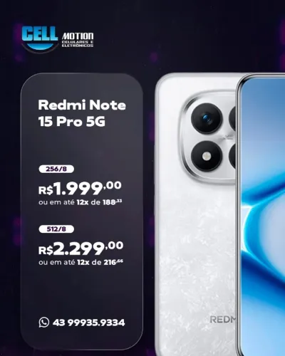 Xiaomi Redmi Note 15 Pro 5G 256GB e 512GB
