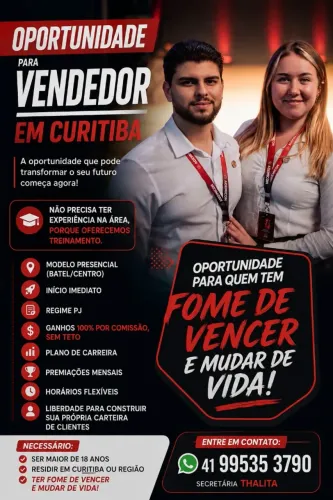 VAGA PARA VENDEDOR - CURITIBA/BATEL