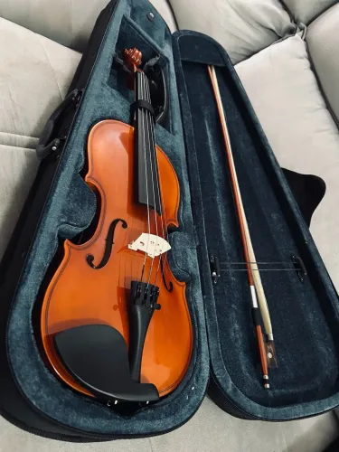 Violino Vivace Mo44 Mozart 4/4 Case + Pedestal Espaleira Natural
