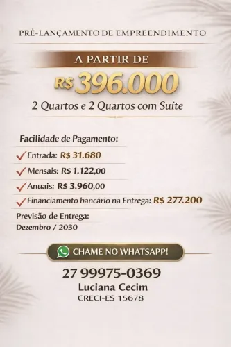 Imóvel para venda possui 49 metros quadrados com 2 quartos em Cocal - Vila Velha - ES