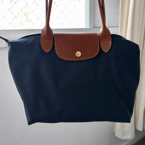 SACO M LE PLIAGE LONGCHAMP Lona - Azul-marinho
