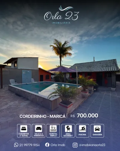 CORDEIRINHO, ORLA 23 IMOBILIÁRIA VENDE! Excelente imóvel em Cordeirinho