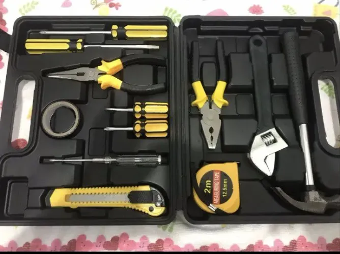 Kit Ferramentas Maleta Jogo 14 Peças Multiuso Casa Bomder Cor Preto