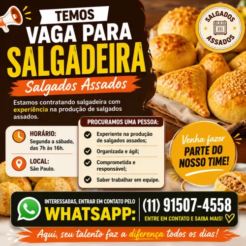 Vaga pra salgadeira 