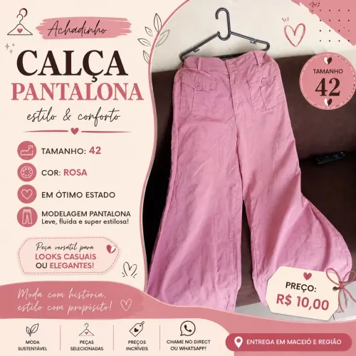 Calça pantalona usada