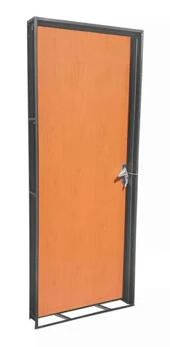 Porta mogno com portal de aço completa pronta pra instalar - a vista R$299,90