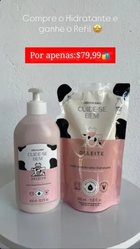 PROMOÇÃO NA COMPRA DO HIDRATANTE NATIVA SPA OU CUIDE-SE BEM BOTICÁRIO GANHE REFIL GRATIS