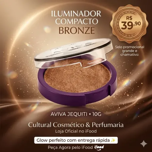 Iluminador Compacto Bronze, Aviva Jequiti 10g