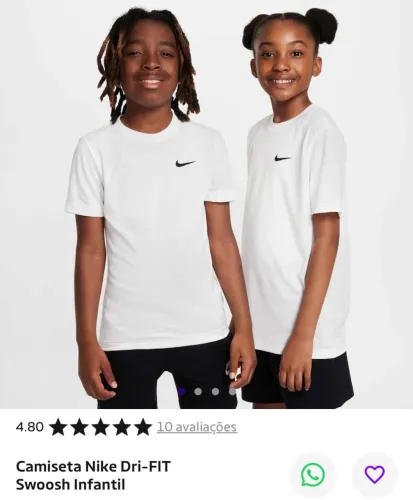 Camiseta Nike Dri-Fit infantil ORIGINAL 12 a 13 anos