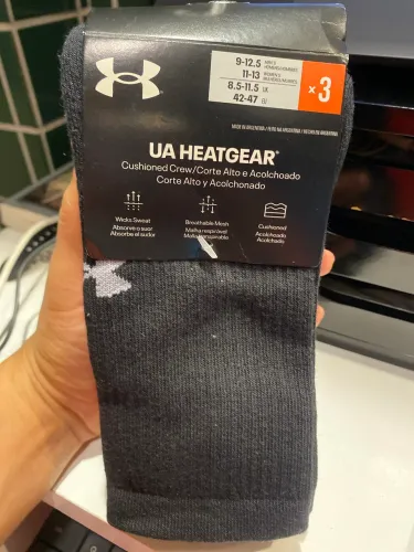 Kit 3 Pares Meias Under Armour UA HeatGear Cano Alto LG