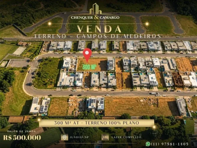 Terreno Plano 300m² à Venda no Campos de Medeiros Jundiaí