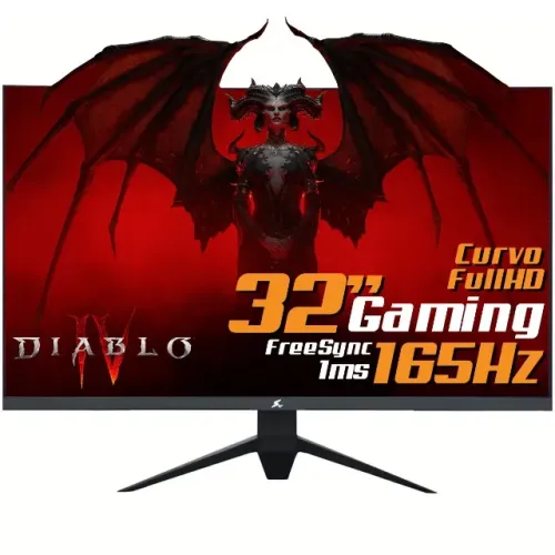 Monitor Gamer SuperFrame Precision Ultra Curvo, 31.5 Pol, Full HD, 165Hz, 1ms, HDMI/DP, SF