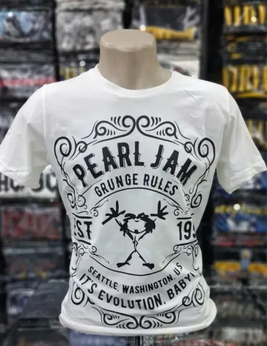 Camisa branca de Rock
