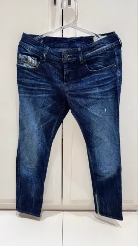 calça jeans diesel zivy azul feminino