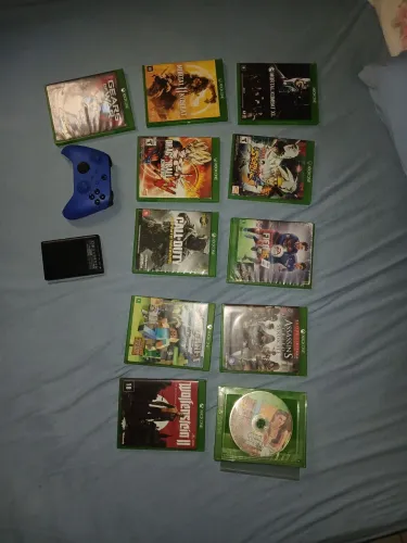 Jogos do Xbox controle e um HD esterno de 2 tera