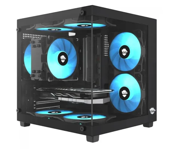 Gabinete preto gamer aquário
