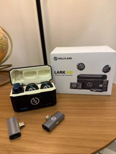 Hollyland Lark M2 Combo Original - Microfone Sem Fio para iPhone e Android