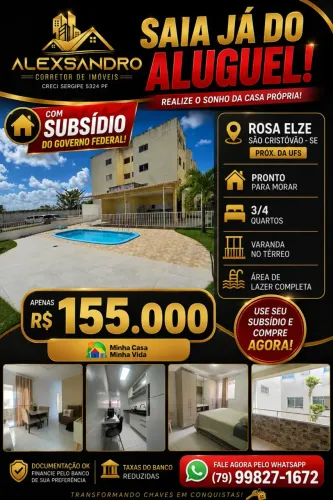 Imóvel para venda tem 54 metros quadrados com 3 quartos em Rosa Maria - São Cristóvão - SE