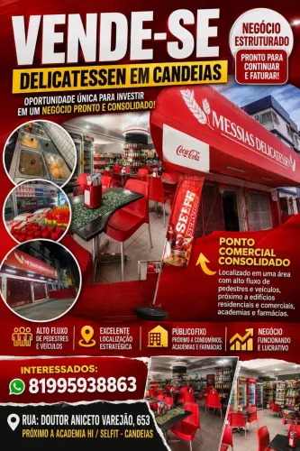 Vende se padaria delicatéssen bem centralizada ponto ótimo