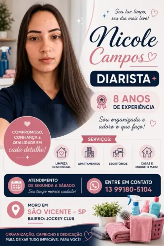 Precisando de diarista região baixada santista 