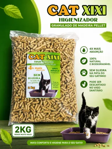 Granulado higiênico de pellets para gatos 