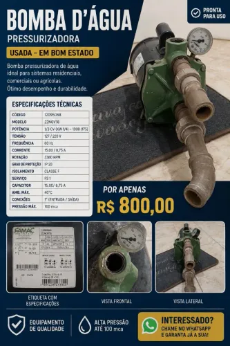 Bomba d'água em perfeito estado