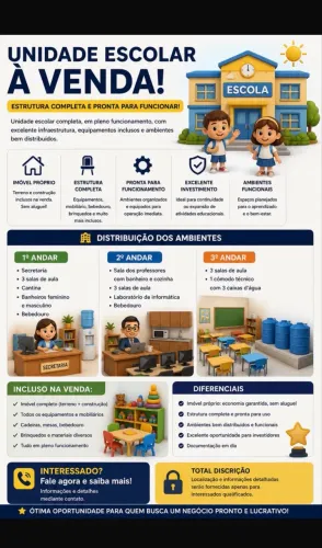 Unidade Escolar Completa à Venda | Imóvel Próprio | Pronta para Funcionar