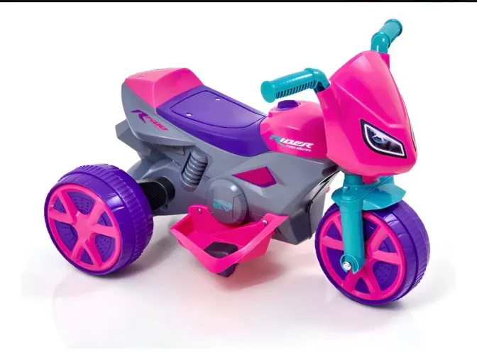 Triciclo Infantil Moto Rider Elétrica Usual Rosa