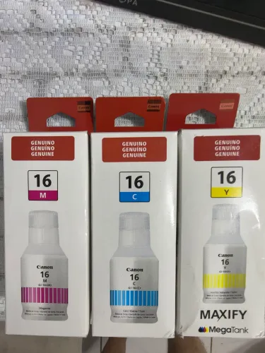 Tintas Canon GI-16 Originais Lacradas - Ciano, Magenta e Amarelo