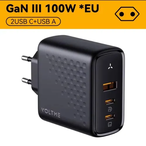 Carregador Rápido GaN Voltme 100w tipo C